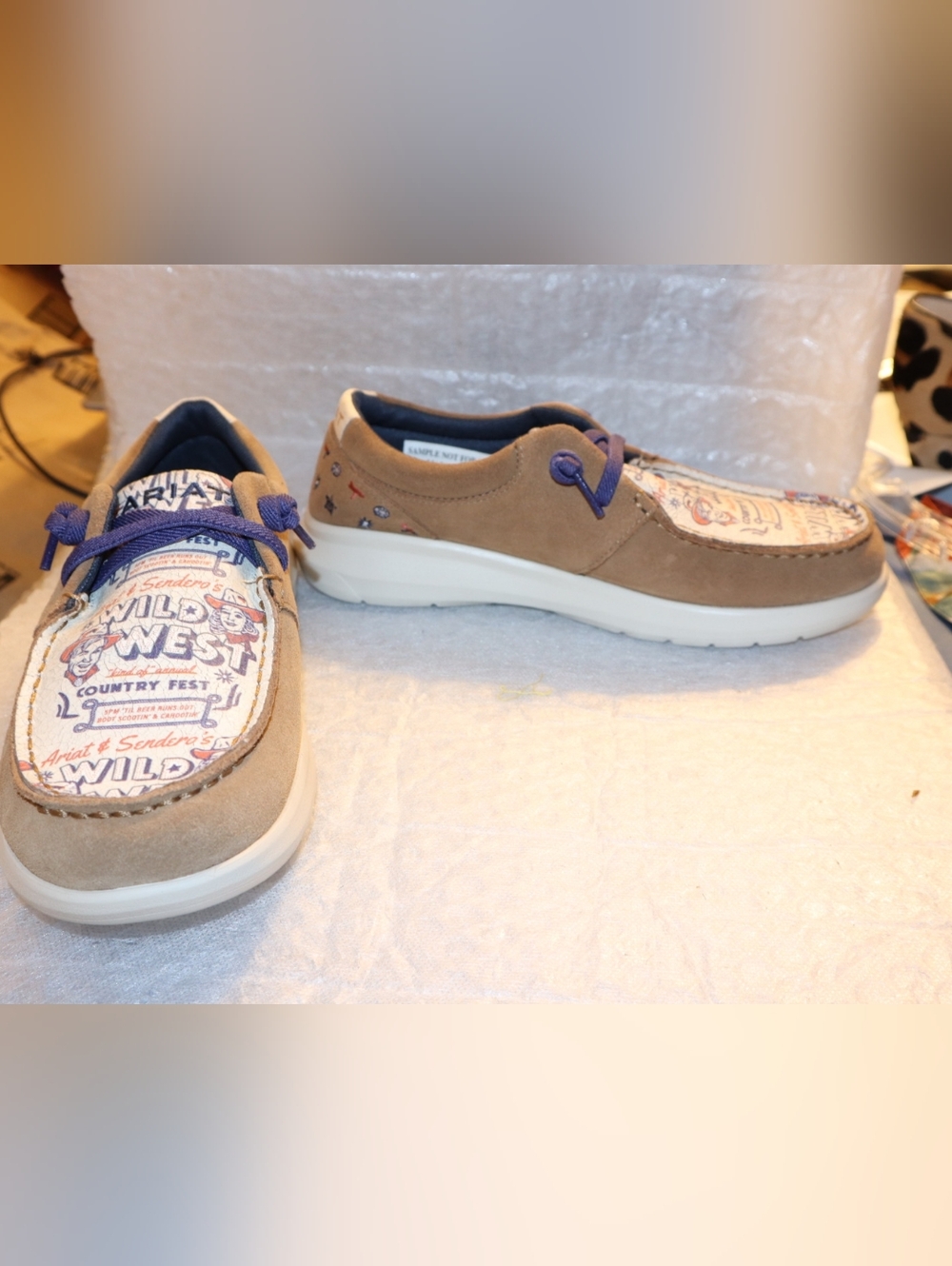 Ariat Ladies Hilo Sendero Barn Brown Slip On Shoes Size 7 - Picture 8 of 11